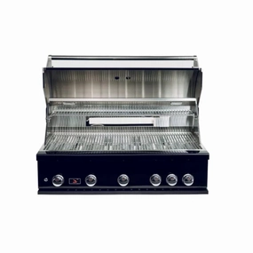 Whistler by Bonfire Outdoor Prime 500 Black Series 42 inch 5-Burner Built-In Propane Grill with Infrared Rear Burner CBB500-B-LP stainless steel BBQ grill with side table