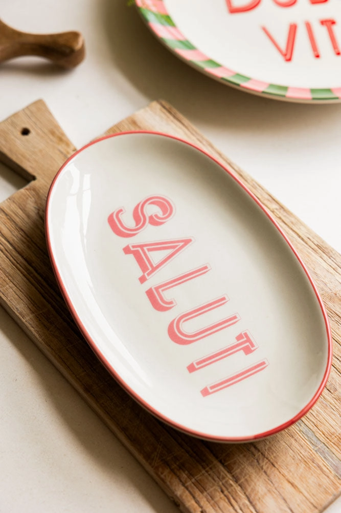 White Saluti Plate