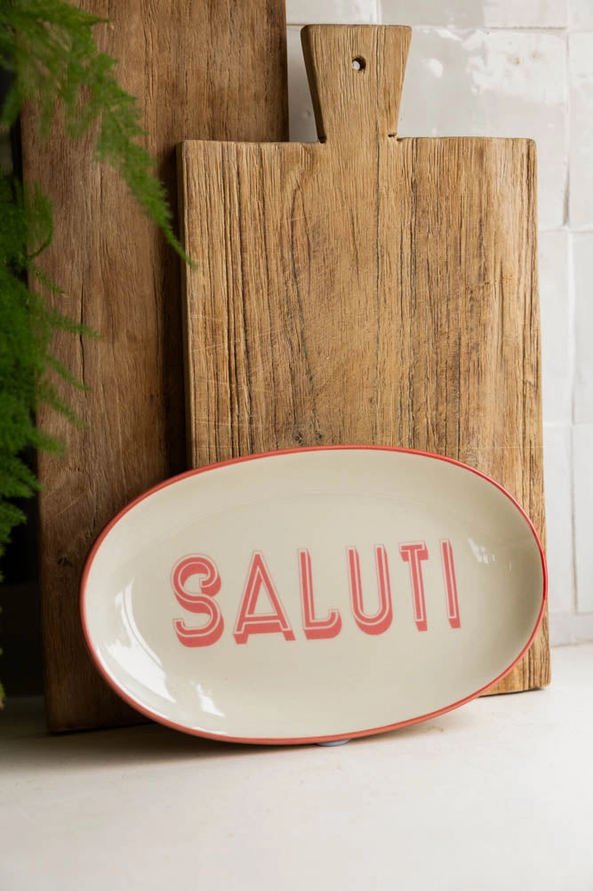 White Saluti Plate