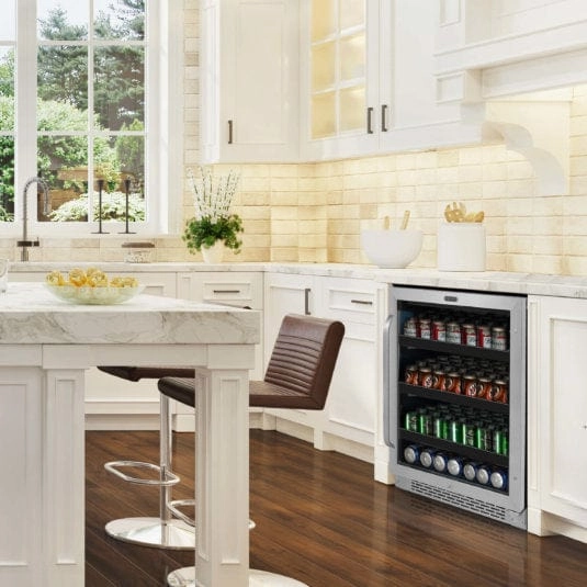 Whynter BBR-148SB 24 inch Built-In 140 Can Undercounter Stainless Steel Beverage Refrigerator