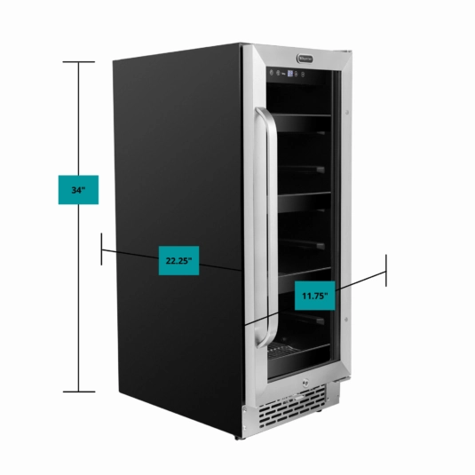 Whynter BBR-638SB 12 inch Built-In 60 Can Undercounter Stainless Steel Beverage Refrigerator with Reversible Door, Digital Control, Lock and Carbon Filter