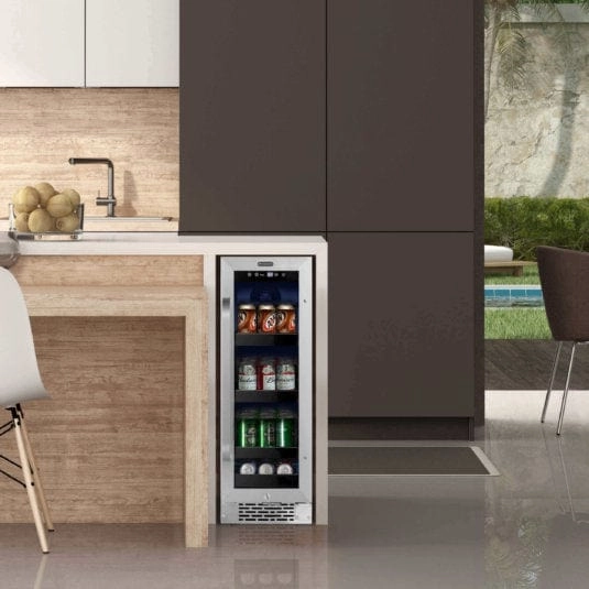 Whynter BBR-638SB 12 inch Built-In 60 Can Undercounter Stainless Steel Beverage Refrigerator with Reversible Door, Digital Control, Lock and Carbon Filter