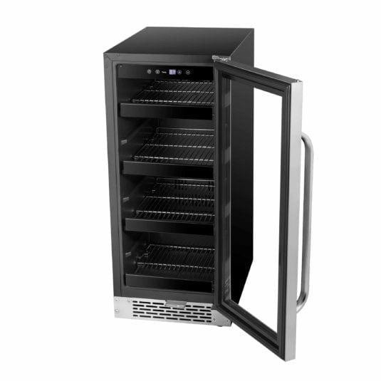 Whynter BBR-838SB 15 inch Built-In 80 Can Undercounter Stainless Steel Beverage Refrigerator with Reversible Door, Digital Control, Lock and Carbon Filter
