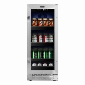 Whynter BBR-838SB 15 inch Built-In 80 Can Undercounter Stainless Steel Beverage Refrigerator with Reversible Door, Digital Control, Lock and Carbon Filter outdoor beverage cooler with wheels
