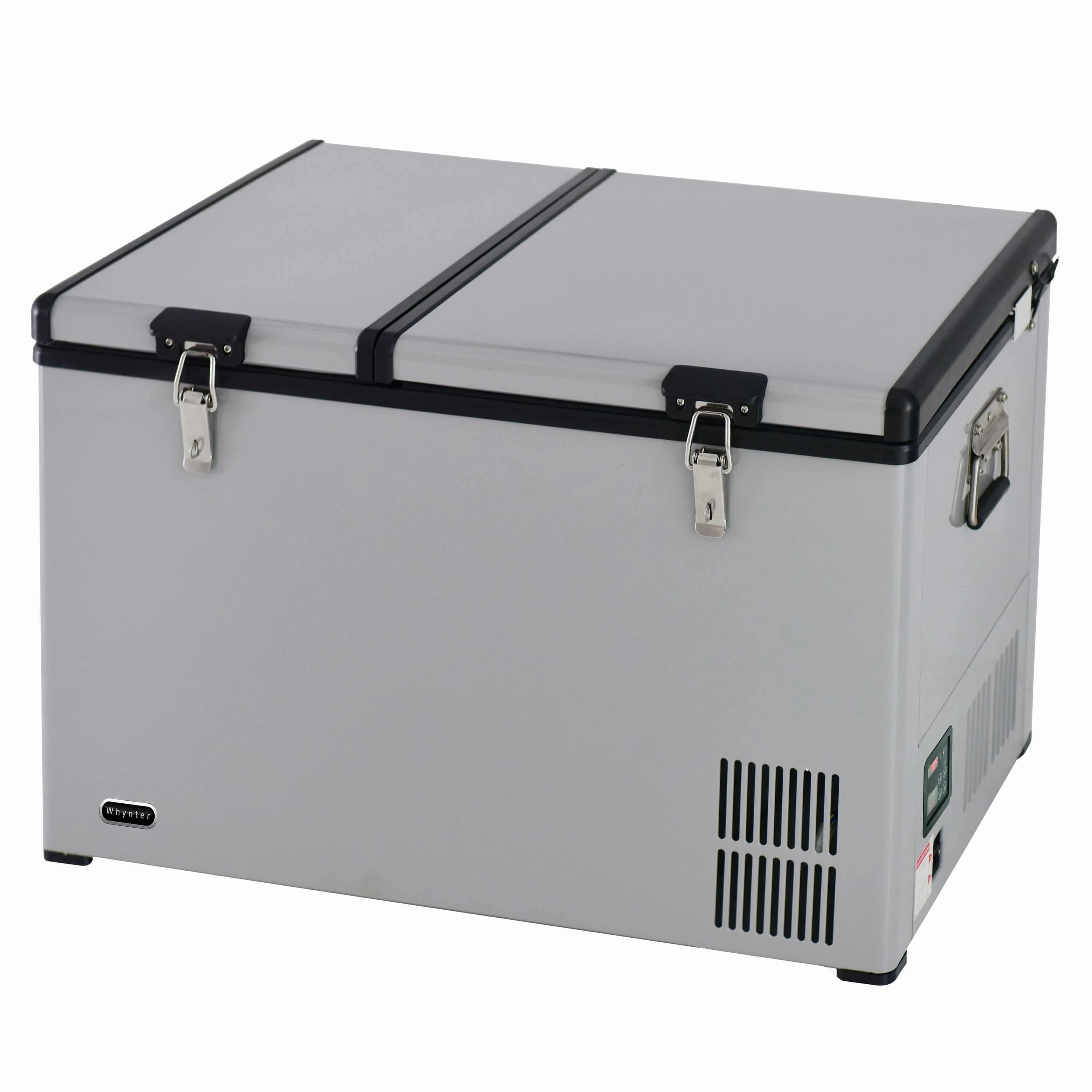 Whynter FM-901DZ 90 Quart Dual Zone Portable Fridge/Freezer with 12V Option and Wheels