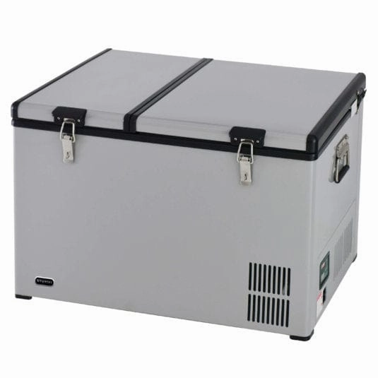 Whynter FM-901DZ 90 Quart Dual Zone Portable Fridge/Freezer with 12V Option and Wheels