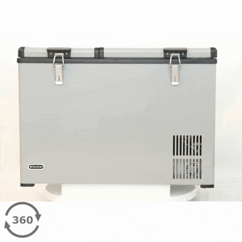 Whynter FM-901DZ 90 Quart Dual Zone Portable Fridge/Freezer with 12V Option and Wheels