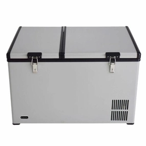 Whynter FM-901DZ 90 Quart Dual Zone Portable Fridge/Freezer with 12V Option and Wheels outdoor beverage cooler with wheels