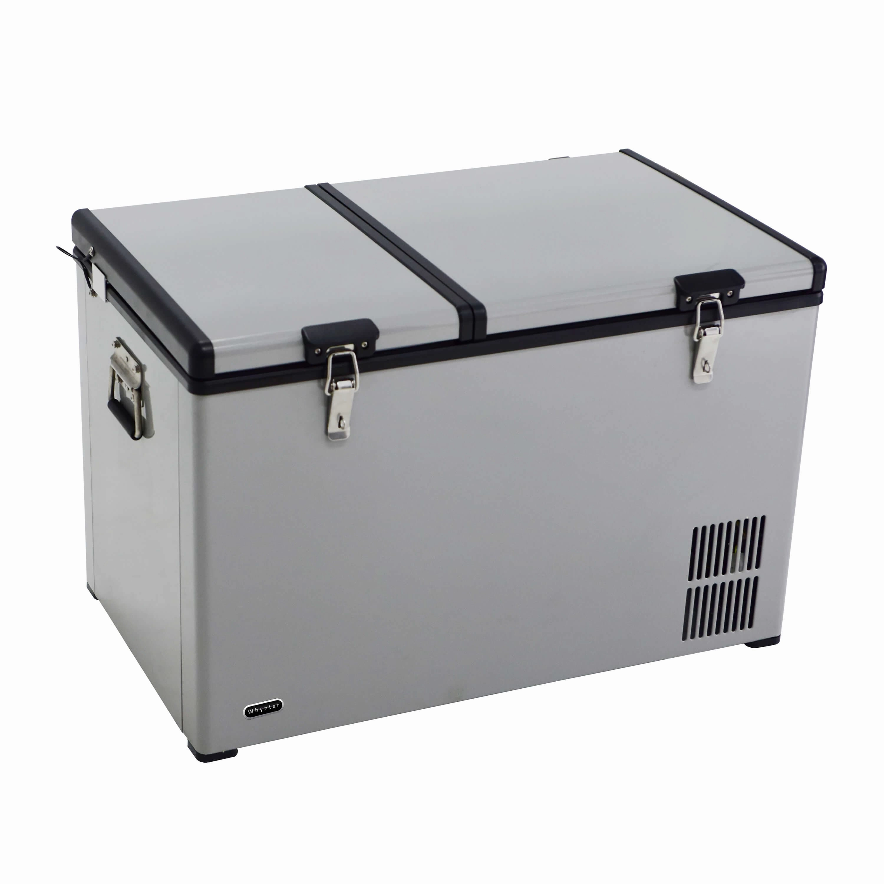 Whynter FM-901DZ 90 Quart Dual Zone Portable Fridge/Freezer with 12V Option and Wheels