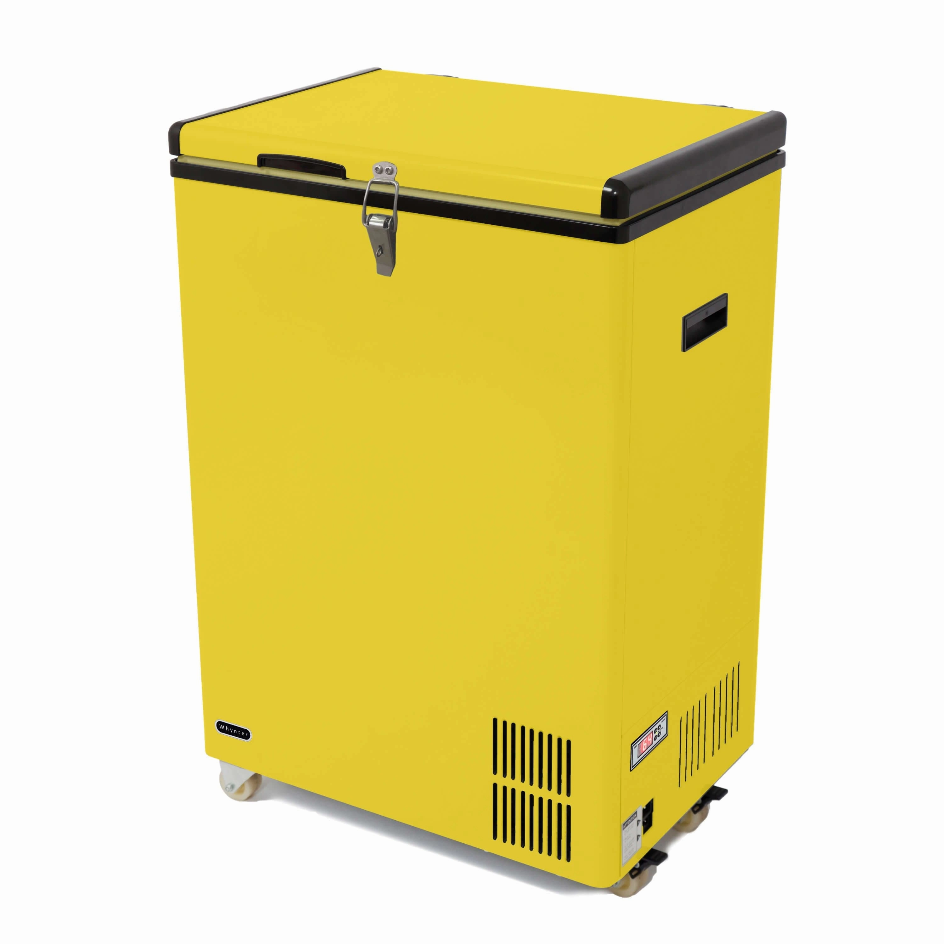 Whynter FM-951YW 95 Quart Portable Wheeled Refrigerator/Freezer with Door Alert and 12v Option Limited Edition Yellow