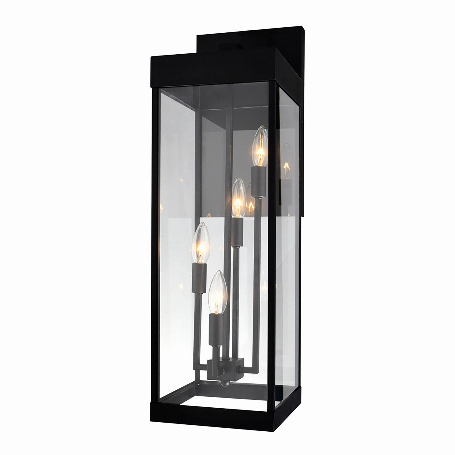 Windsor Four Light Outdoor Wall Mount BlackOutdoor wall sconces with motion sensor