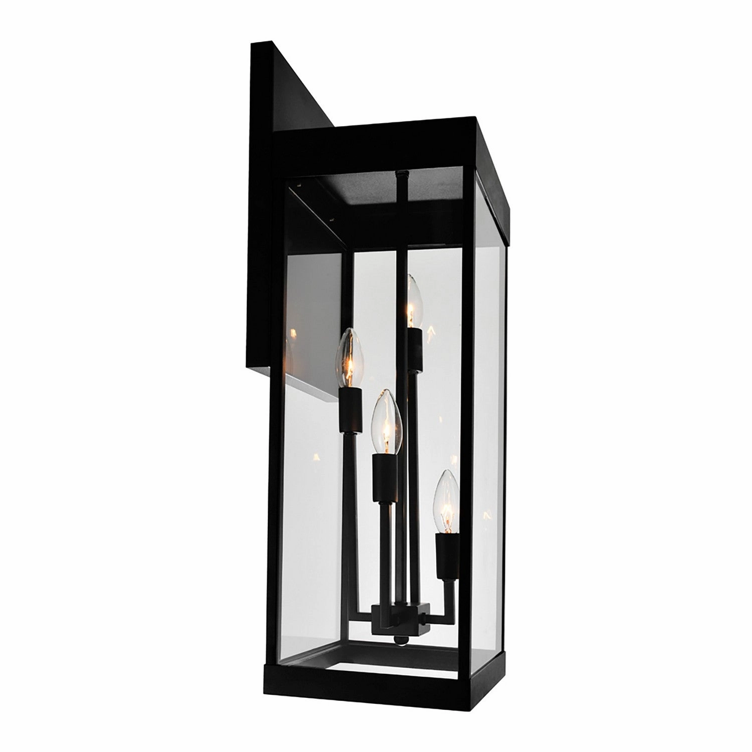 Windsor Four Light Outdoor Wall Mount Black