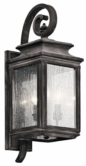 Wiscombe Park Three Light Outdoor Wall Mount Weathered ZincOutdoor wall sconces with motion sensor