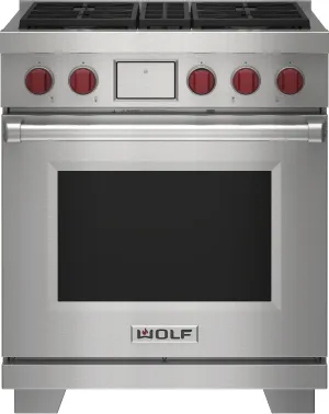 Wolf DF30450BKP 30" Dual Fuel Range - 4 Burners