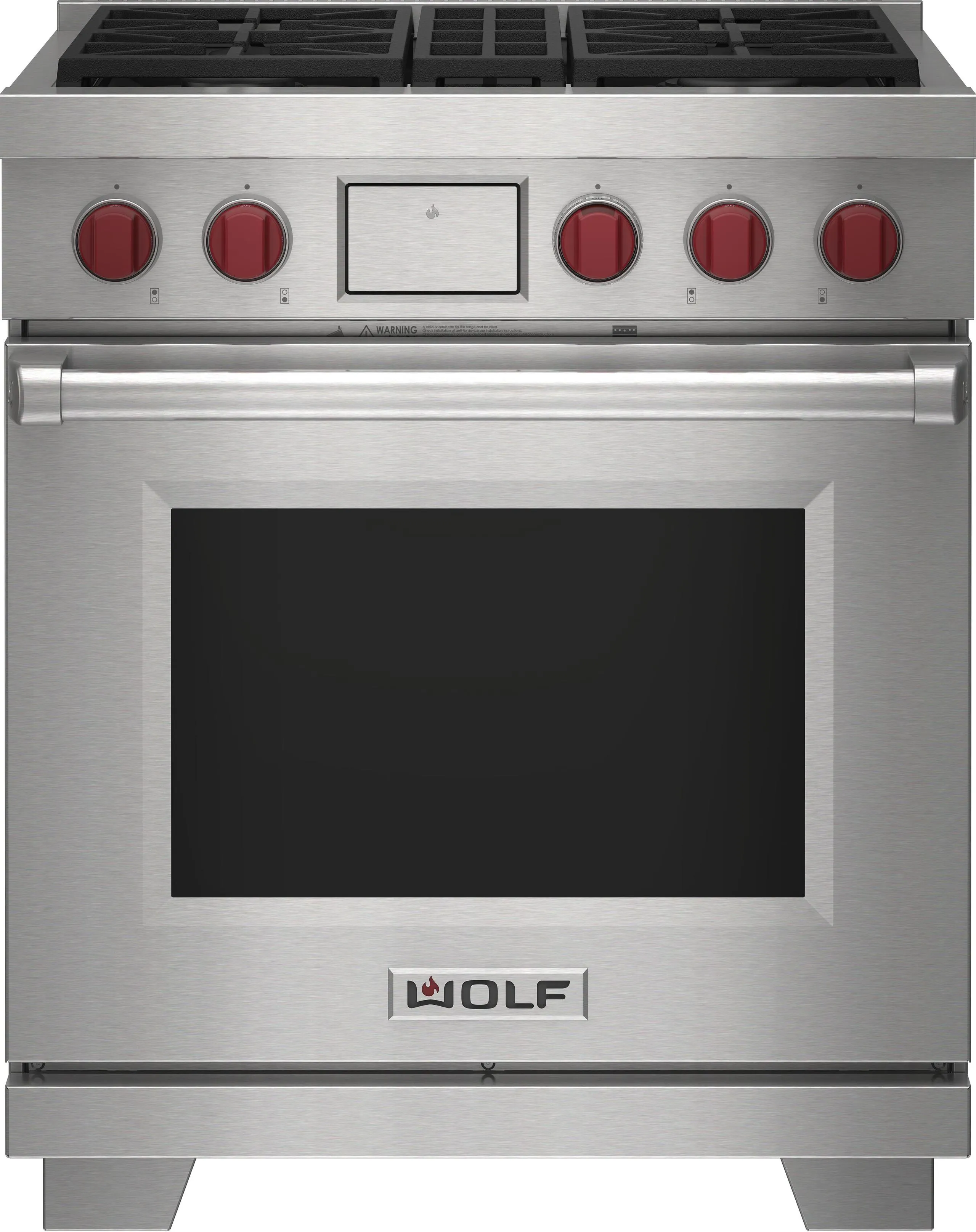 Wolf DF30450BKPLP 30" Dual Fuel Range - 4 Burners