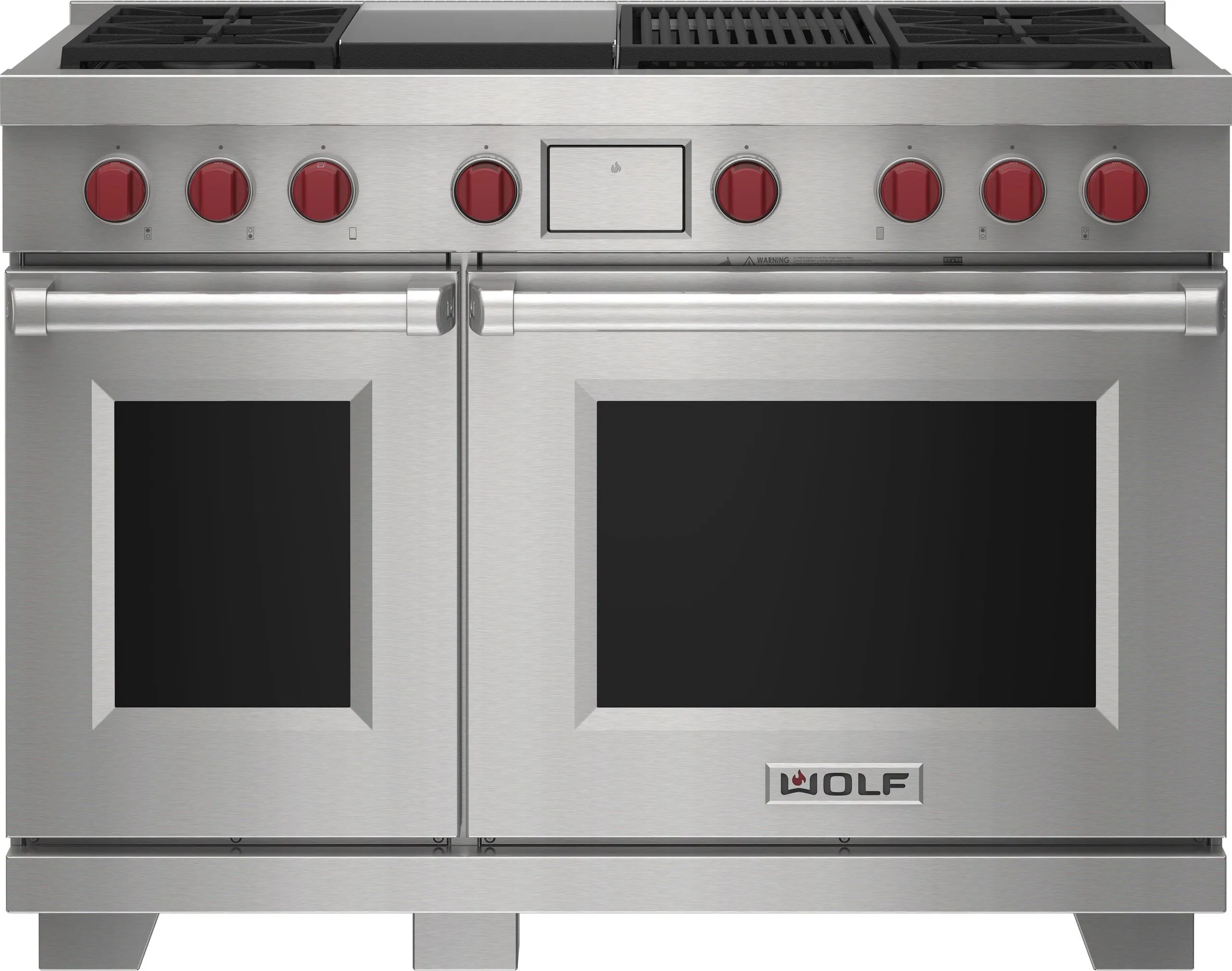 Wolf DF48450CGBKP 48" Dual Fuel Range - 4 Burners, Infrared Charbroiler And Infrared Griddle