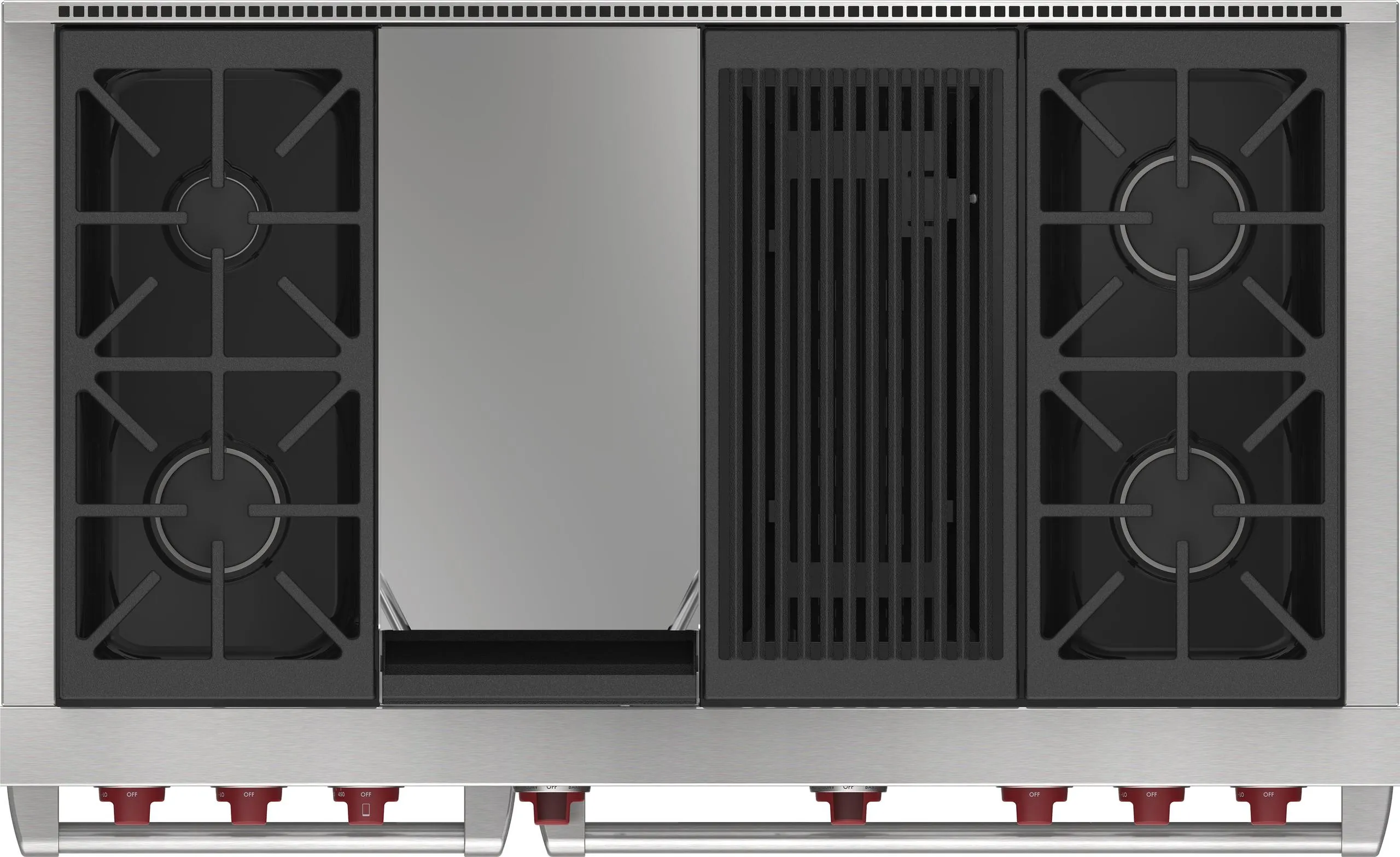 Wolf DF48450CGWHPLP 48" Dual Fuel Range - 4 Burners, Infrared Charbroiler And Infrared Griddle