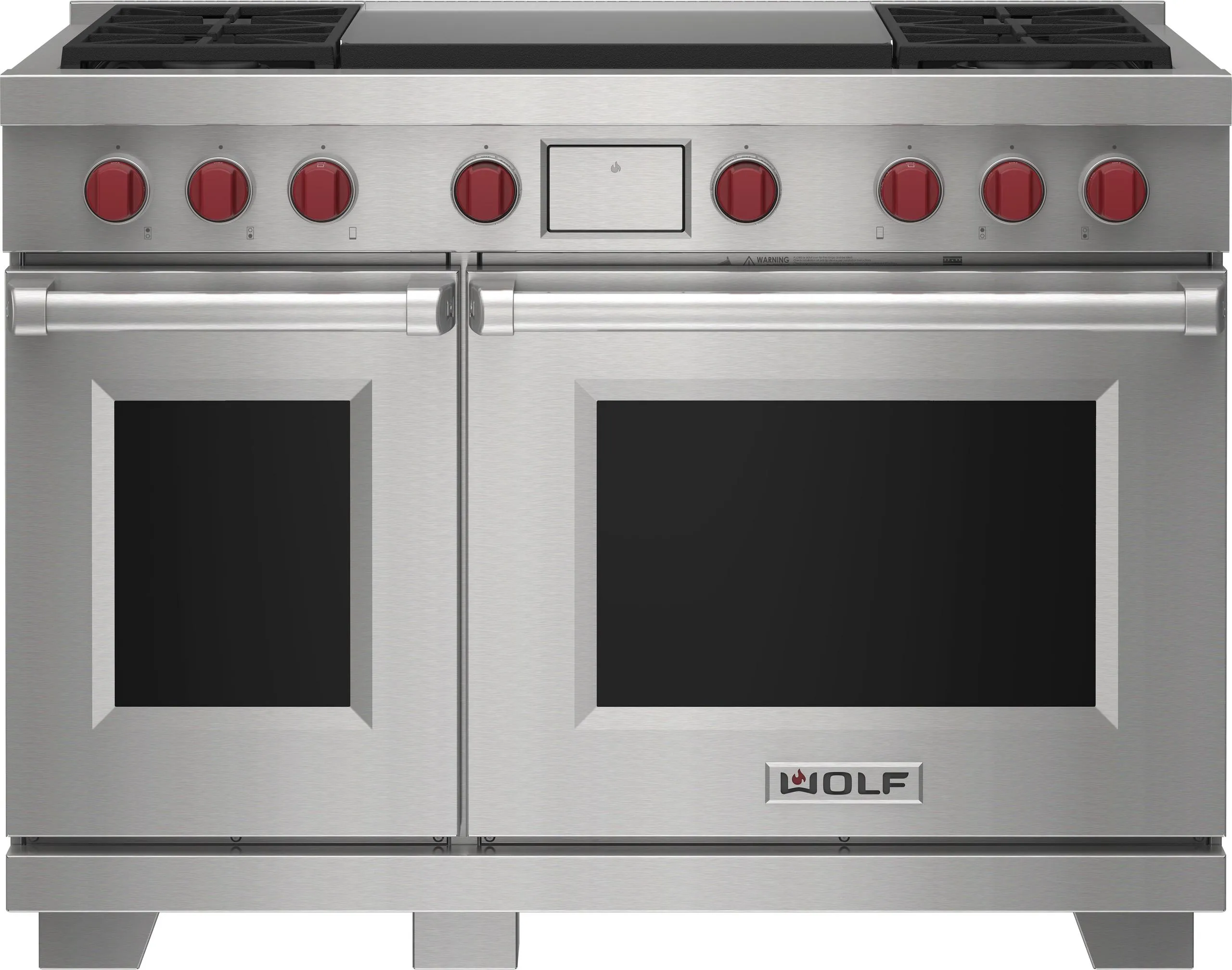 Wolf DF48450DGBKP 48" Dual Fuel Range - 4 Burners And Infrared Dual Griddle