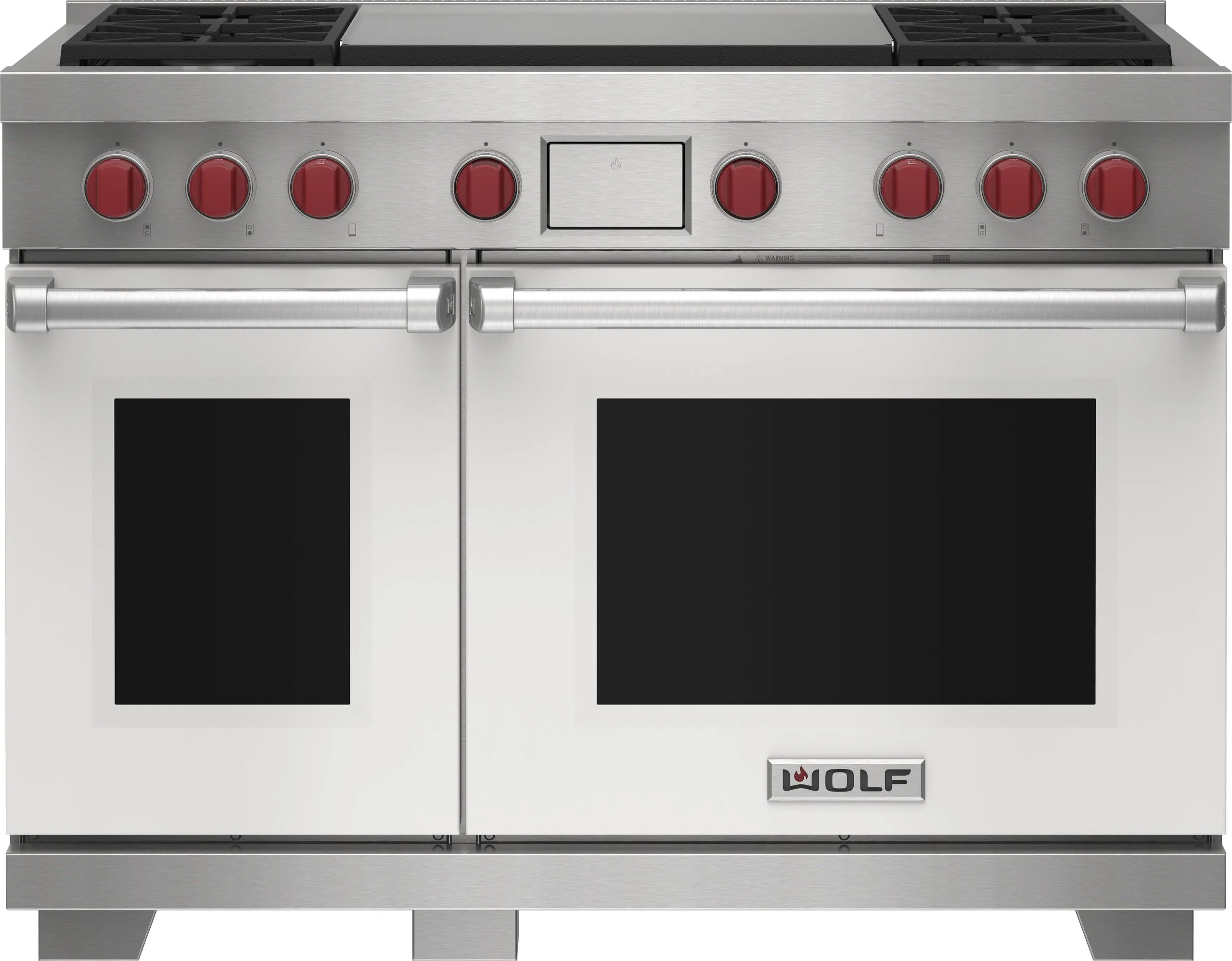 Wolf DF48450DGBKPLP 48" Dual Fuel Range - 4 Burners And Infrared Dual Griddle