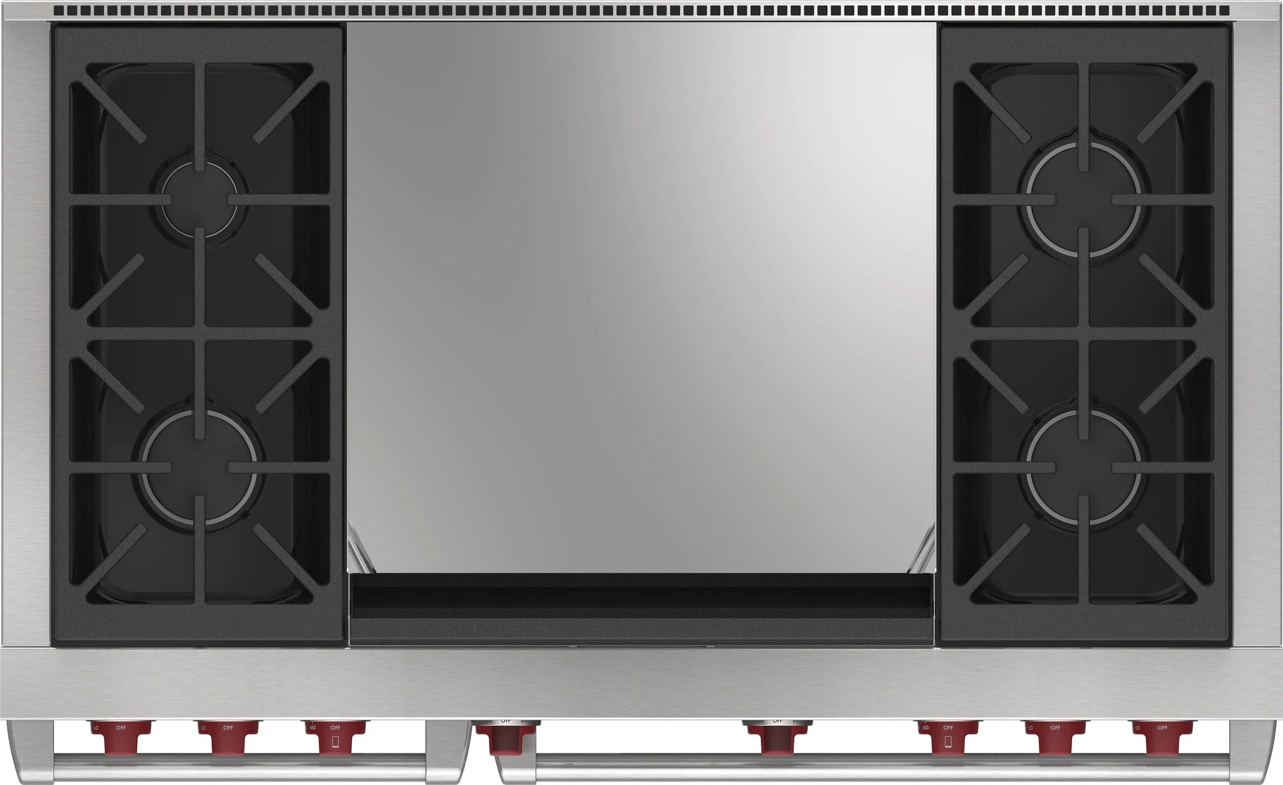 Wolf DF48450DGBKPLP 48" Dual Fuel Range - 4 Burners And Infrared Dual Griddle