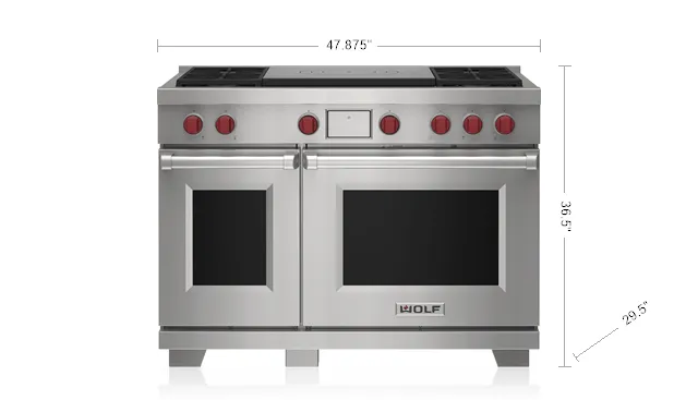 Wolf DF48450FWHPLP 48" Dual Fuel Range - 4 Burners And French Top