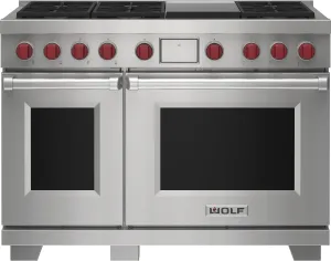 Wolf DF48650GBKPLP 48" Dual Fuel Range - 6 Burners And Infrared Griddle