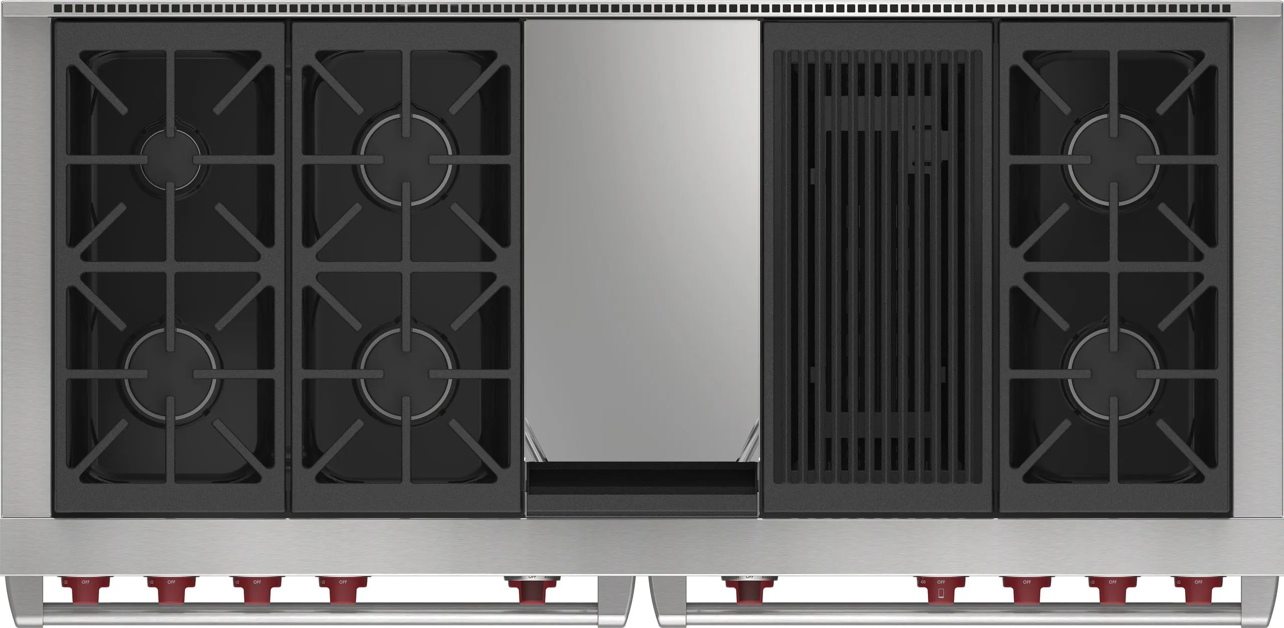 Wolf DF60650CGWHPLP 60" Dual Fuel Range - 6 Burners, Infrared Charbroiler And Infrared Griddle