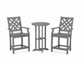 Wovendale 3-Piece Farmhouse Bistro Counter Setoutdoor patio furniture set