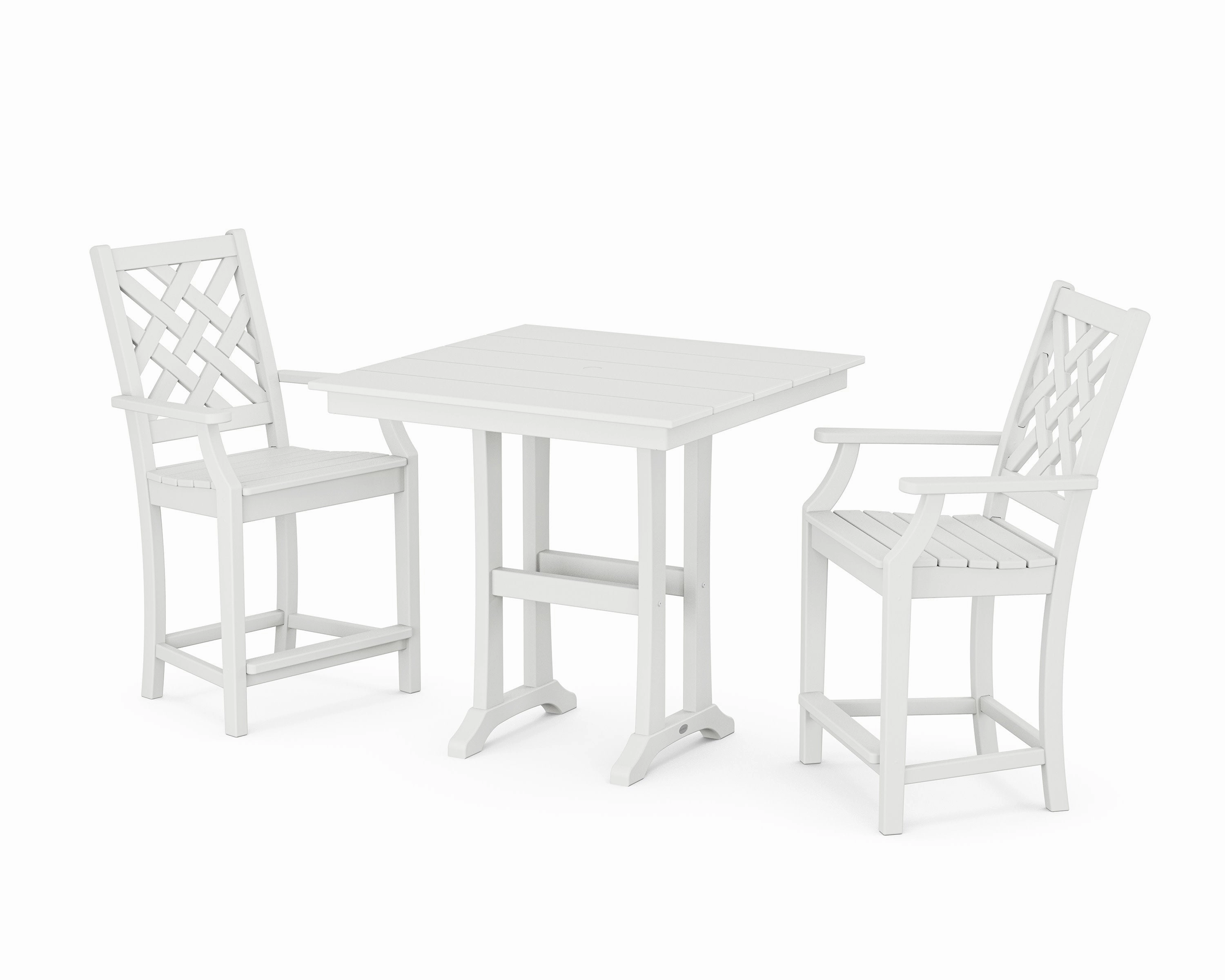 Wovendale 3-Piece Farmhouse Counter Set with Trestle Legs