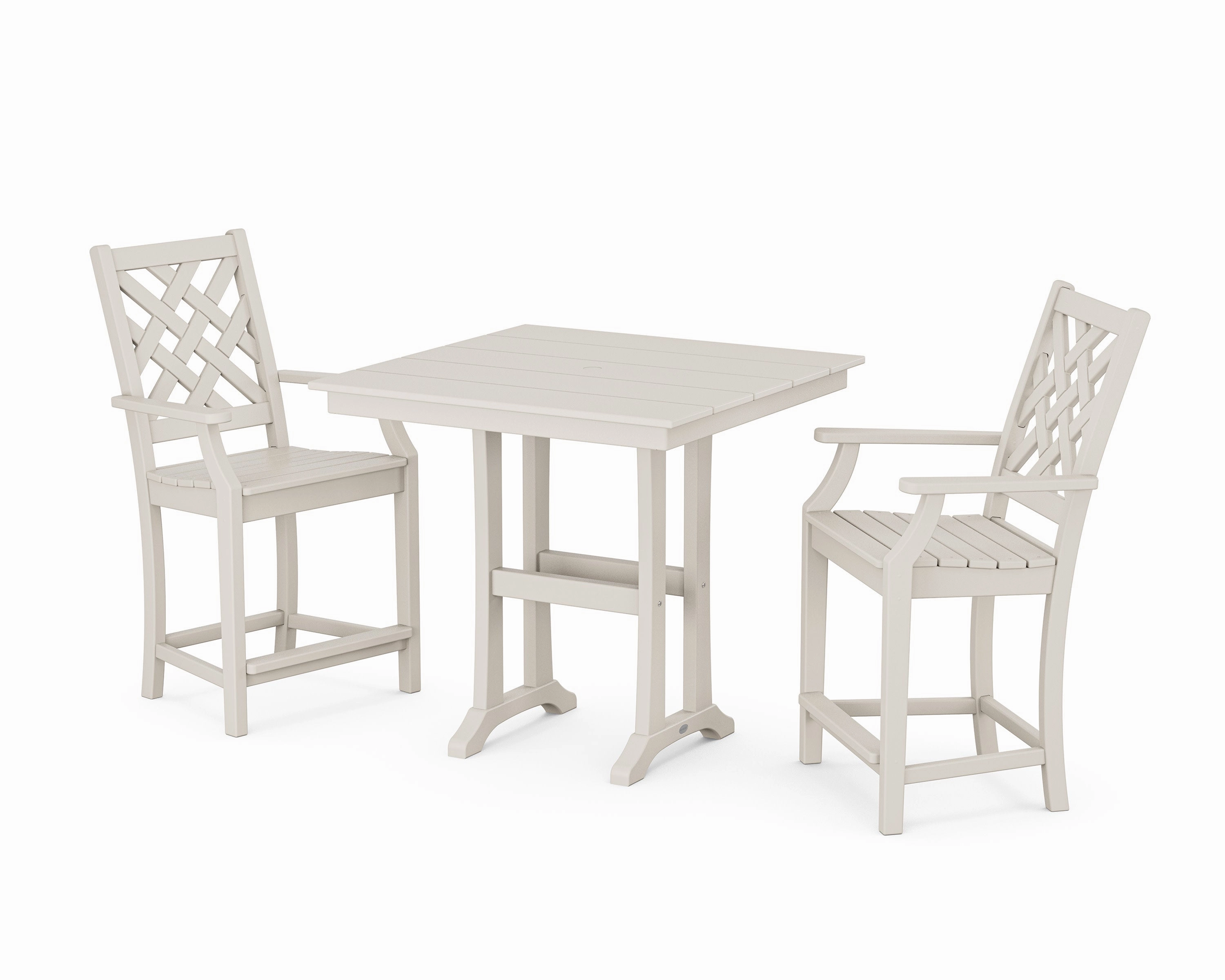 Wovendale 3-Piece Farmhouse Counter Set with Trestle Legs