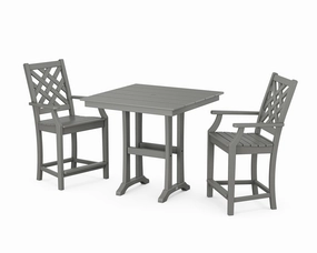 Wovendale 3-Piece Farmhouse Counter Set with Trestle Legsoutdoor patio furniture set