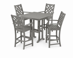 Wovendale 5-Piece Bar Set with Trestle Legsoutdoor patio furniture set