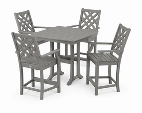Wovendale 5-Piece Counter Set with Trestle Legsoutdoor patio furniture set