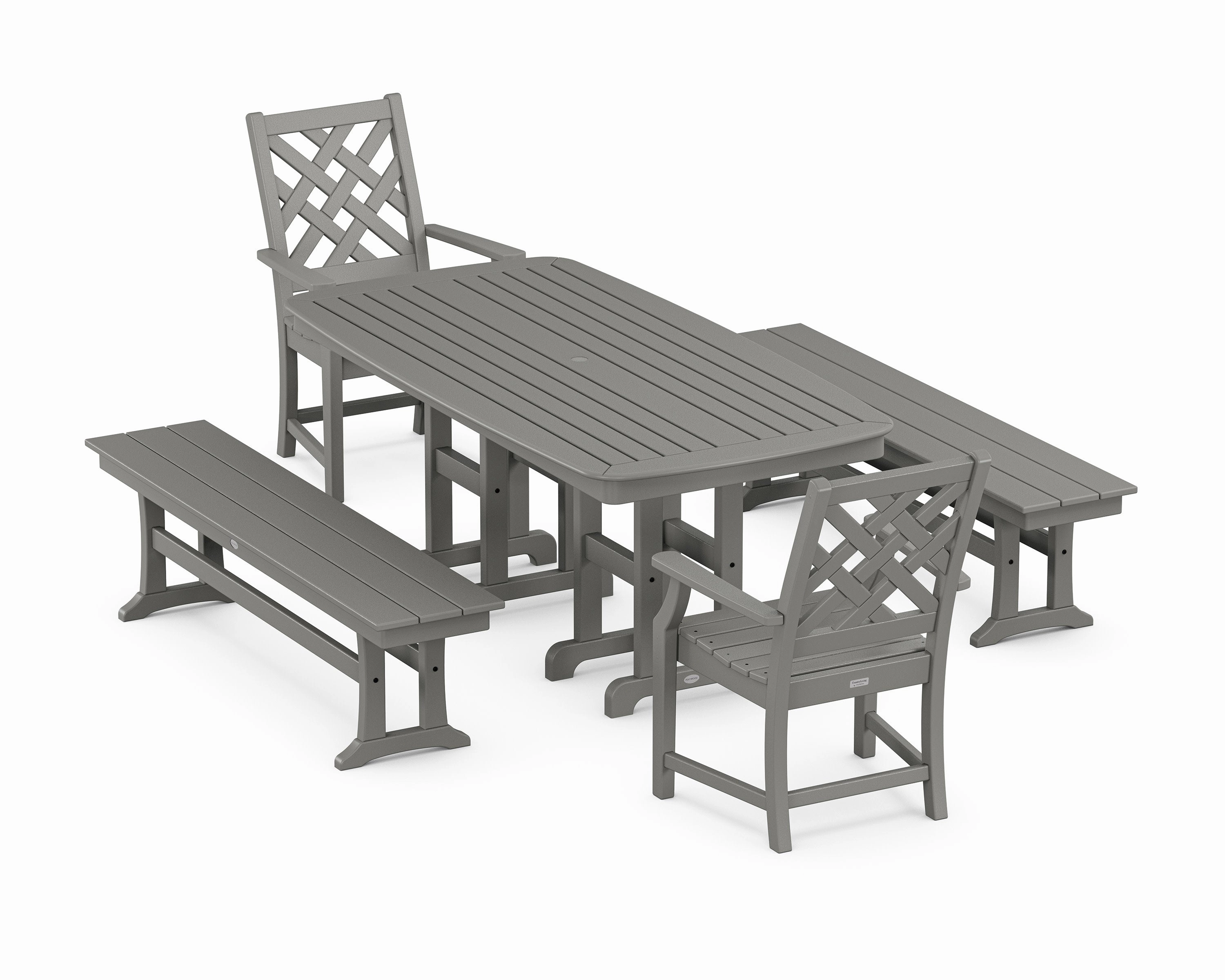 Wovendale 5-Piece Dining Set with Benchesoutdoor patio furniture set