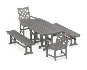 Wovendale 5-Piece Dining Set with Benchesoutdoor patio furniture set