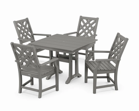 Wovendale 5-Piece Farmhouse Dining Set with Trestle Legsoutdoor patio furniture set
