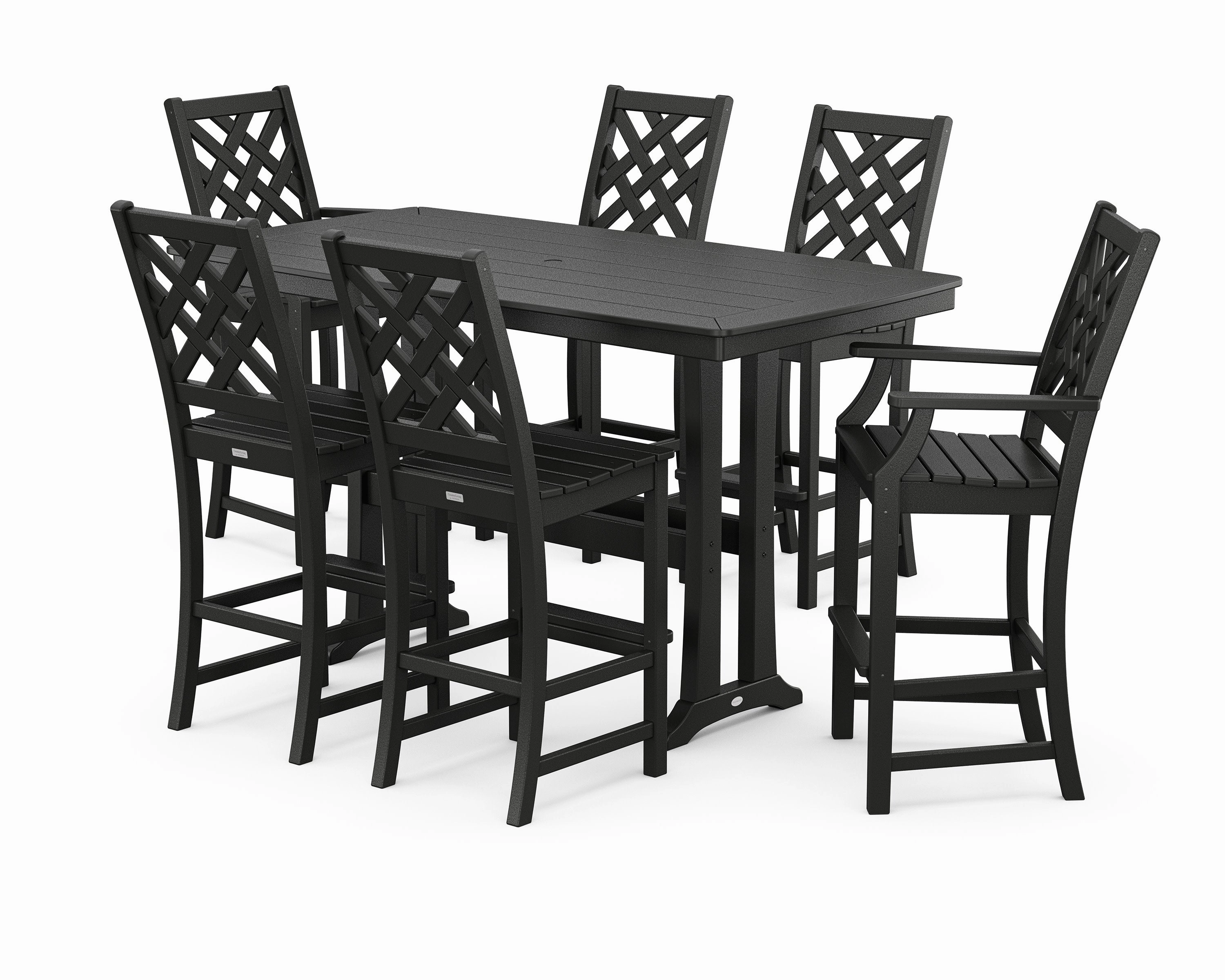 Wovendale 7-Piece Bar Set with Trestle Legs