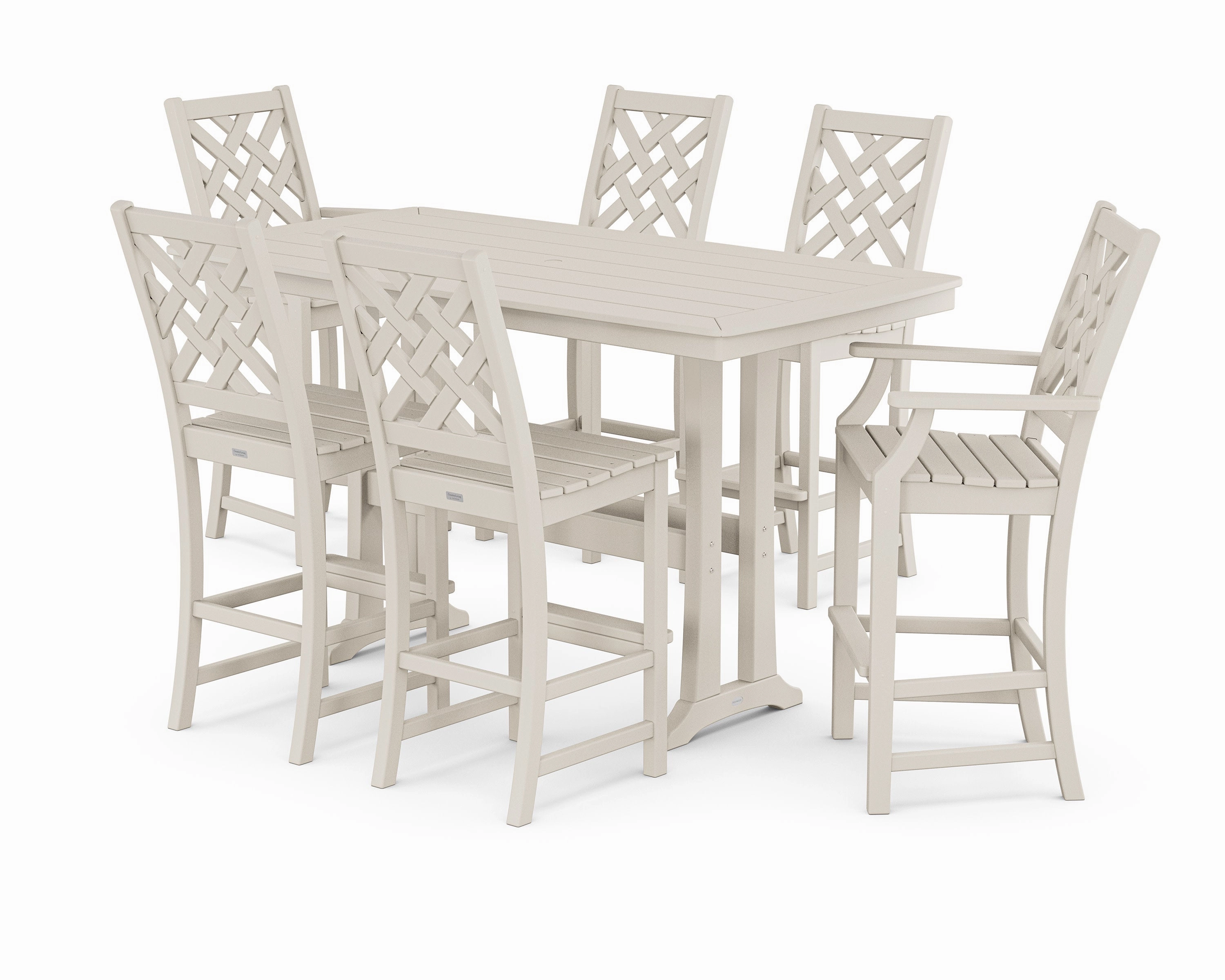 Wovendale 7-Piece Bar Set with Trestle Legs