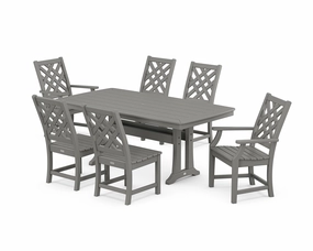 Wovendale 7-Piece Dining Set with Trestle Legsoutdoor patio furniture set