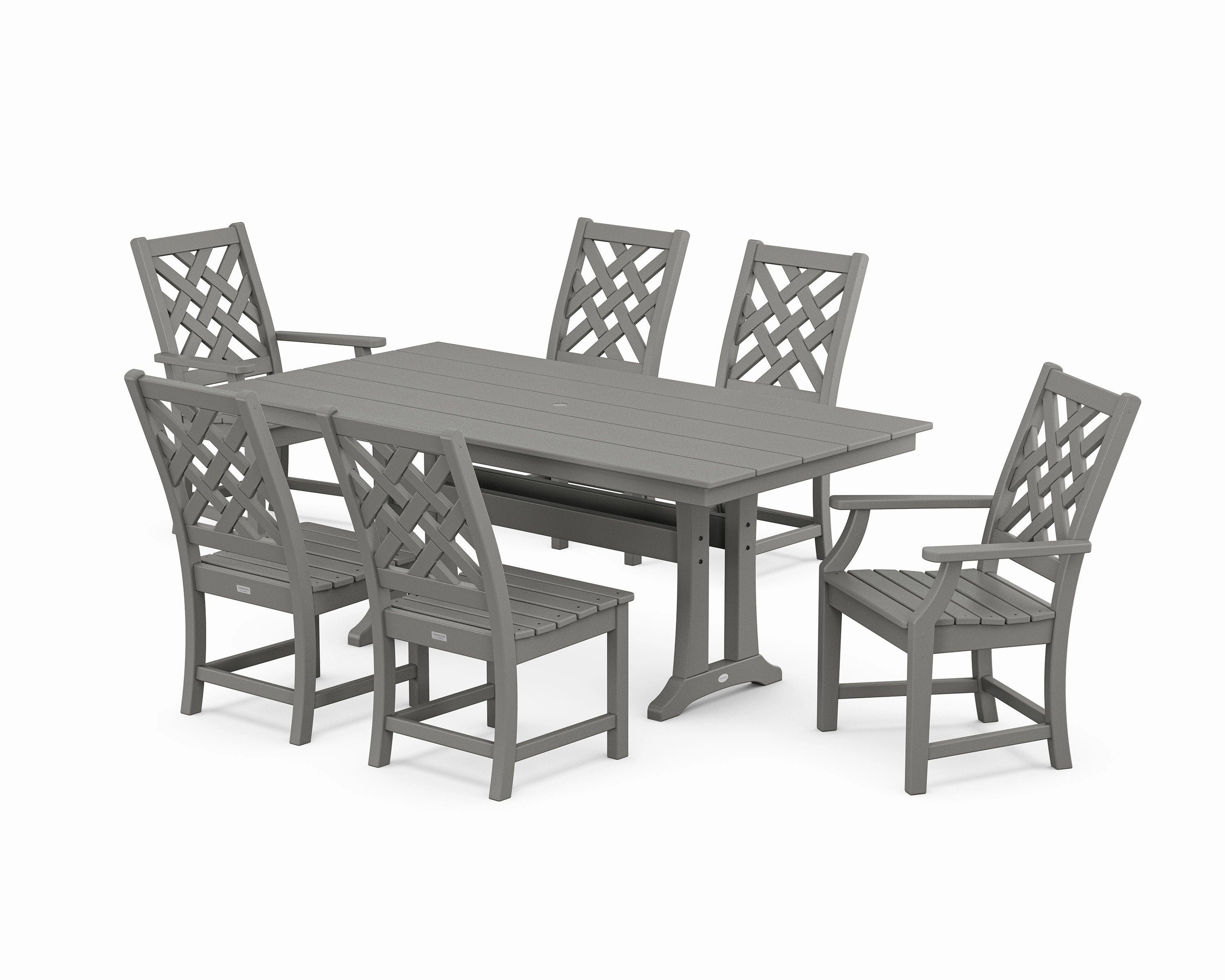 Wovendale 7-Piece Farmhouse Dining Set with Trestle Legsoutdoor patio furniture set