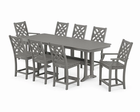 Wovendale 9-Piece Counter Set with Trestle Legsoutdoor patio furniture set