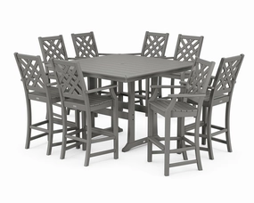 Wovendale 9-Piece Square Bar Set with Trestle Legsoutdoor patio furniture set