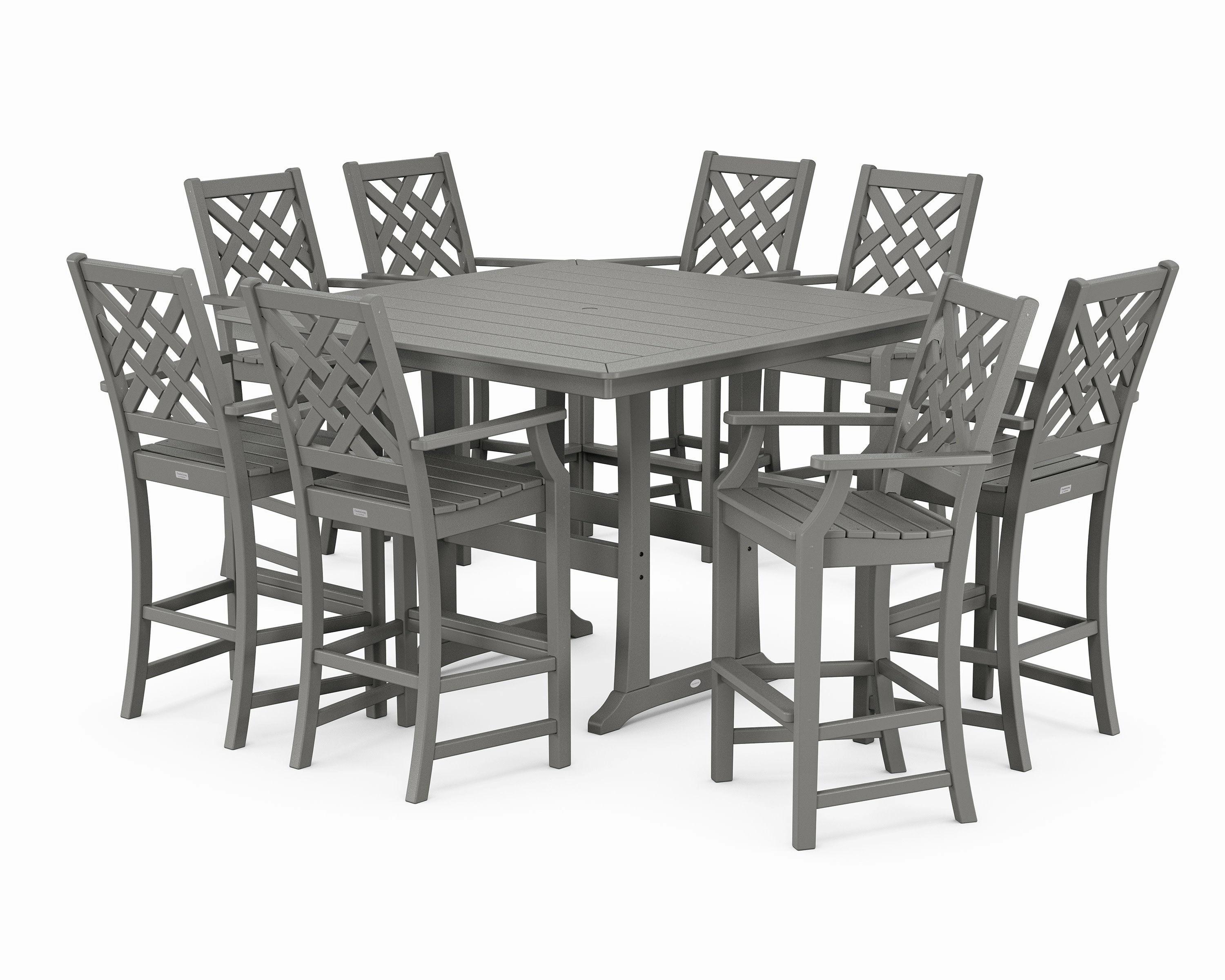 Wovendale 9-Piece Square Bar Set with Trestle Legsoutdoor patio furniture set