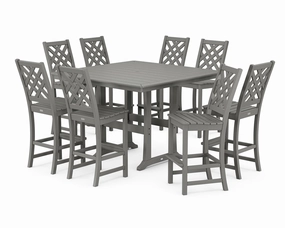 Wovendale Side Chair 9-Piece Square Bar Set with Trestle Legsoutdoor patio furniture set