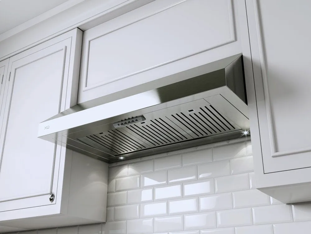 Xo Appliance XOT36S 600 Cfm 36" Under Cabinet Italian Made Pro Style Hood Stainless