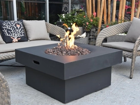 Yak Loum Concrete Lava Stone Fire Pit (Modeno)  Propaneoutdoor fire table set with chairs