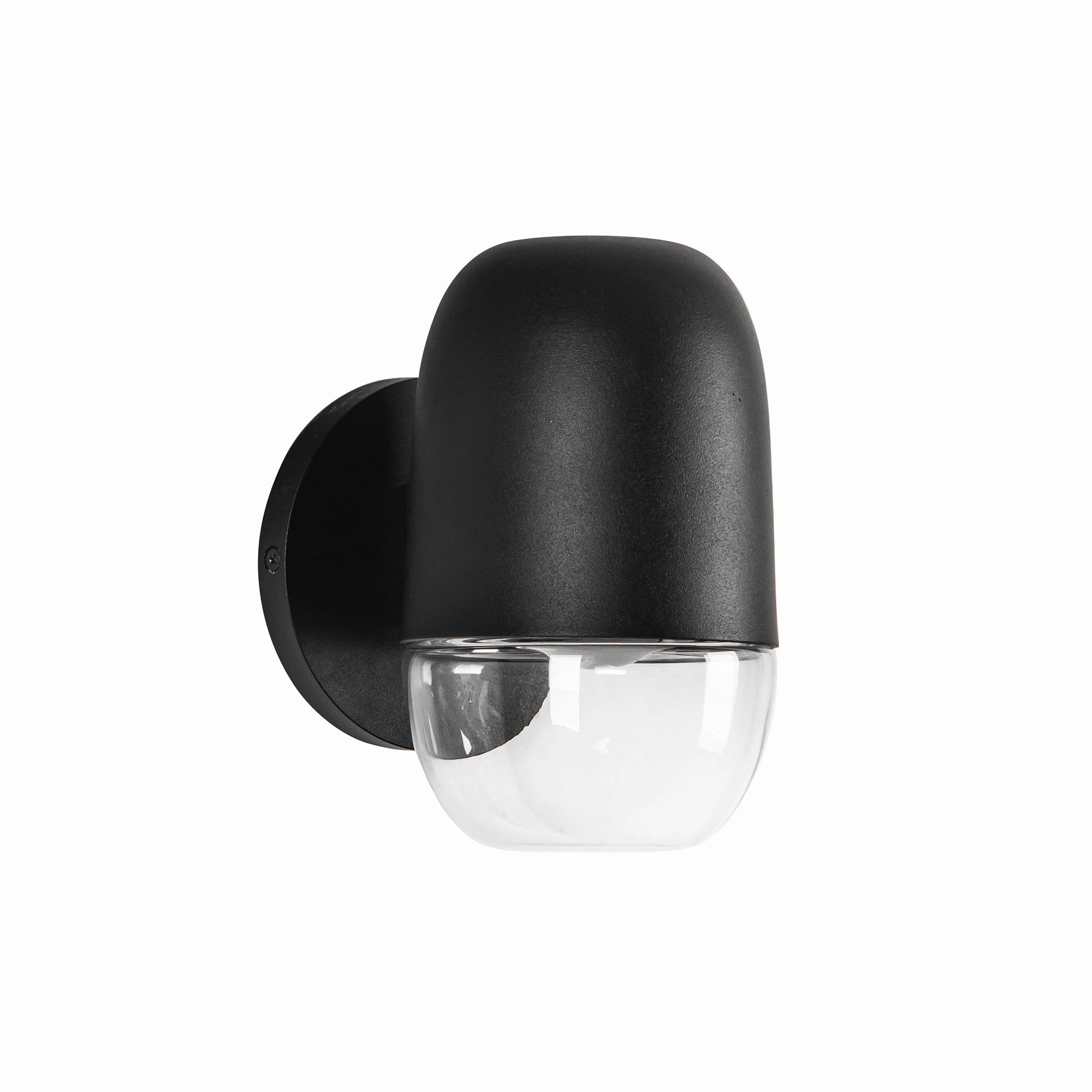 Yara LED Exterior Wall Mount Black/Clear Glass