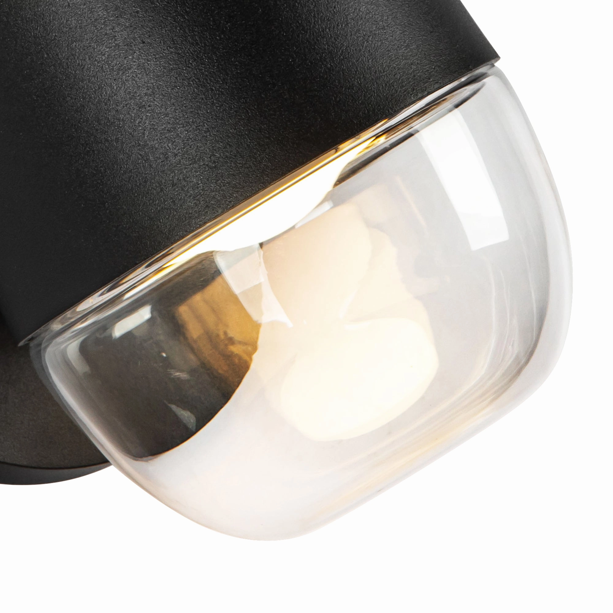 Yara LED Exterior Wall Mount Black/Clear Glass