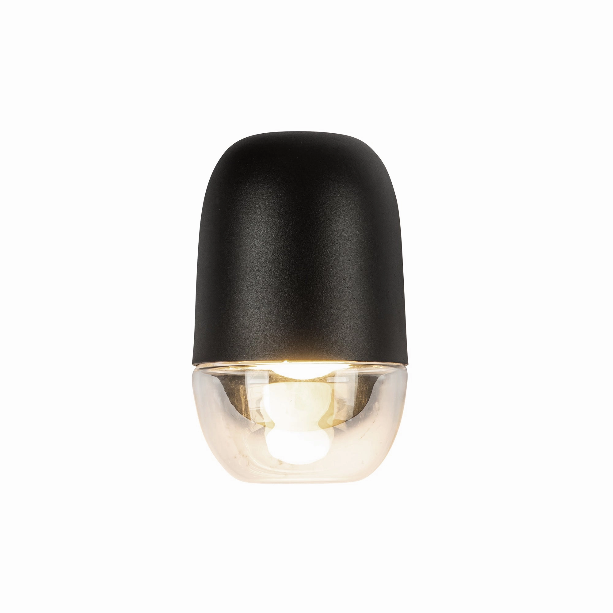 Yara LED Exterior Wall Mount Black/Clear Glass