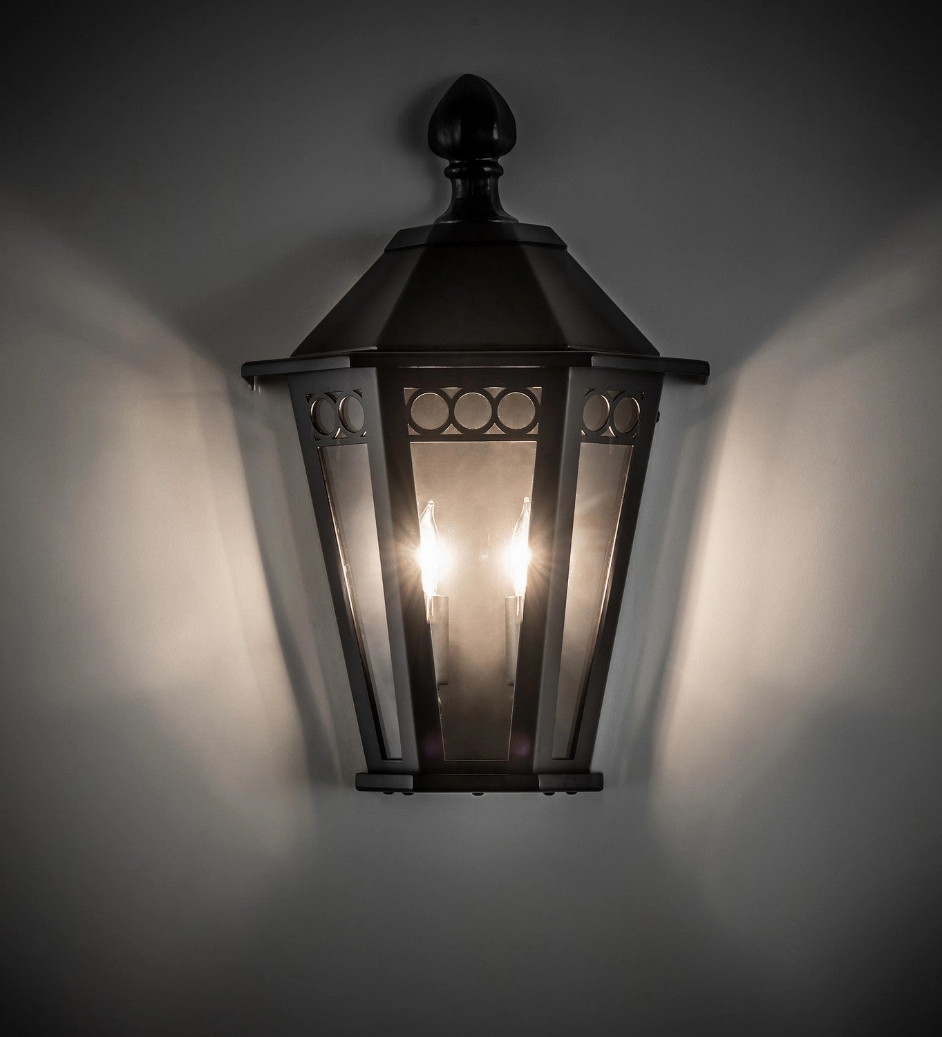 Yorkshire Two Light Wall Sconce Solar Black